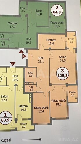 Satılır 3 otaqlı yeni tikili 126 m², Nəriman Nərimanov m., photo 4 from 9