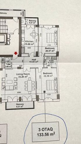 Satılır 3 otaqlı yeni tikili 134 m², Ağ şəhər q., photo 6 from 8