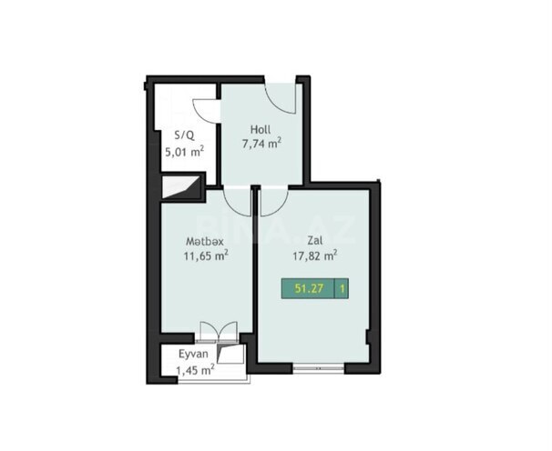 Satılır 1 otaqlı yeni tikili 51.3 m², Dərnəgül m., photo 8 from 22
