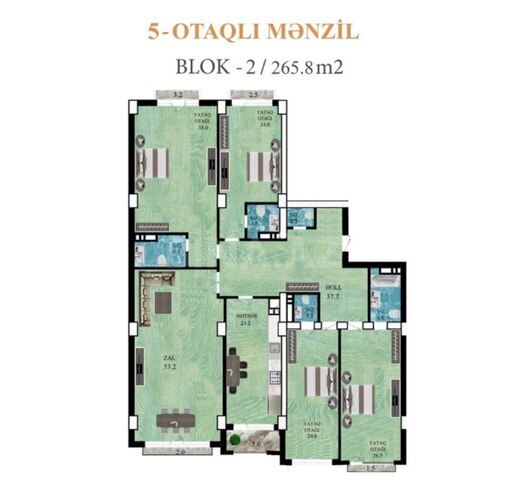 Satılır 5 otaqlı yeni tikili 266 m², 28 May m., photo 9 from 10