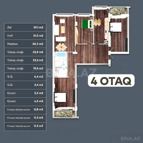 Продаётся 4-комн. новостройка 172 м², м. Гянджлик, photo 21 from 27