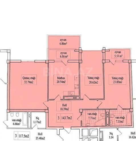 Продаётся 3-комн. новостройка 143.7 м², м. Нариман Нариманов, photo 3 from 15