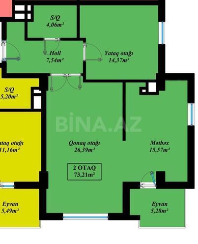 Satılır 2 otaqlı yeni tikili 73.2 m², Nizami m., photo 3 from 7