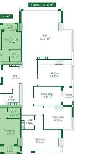 Satılır 4 otaqlı yeni tikili 168.3 m², Nizami m., photo 4 from 14