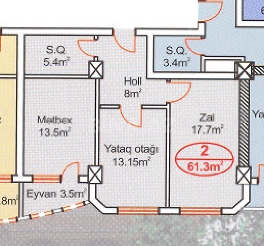 Satılır 2 otaqlı yeni tikili 62 m², Həzi Aslanov q., photo 12 from 14