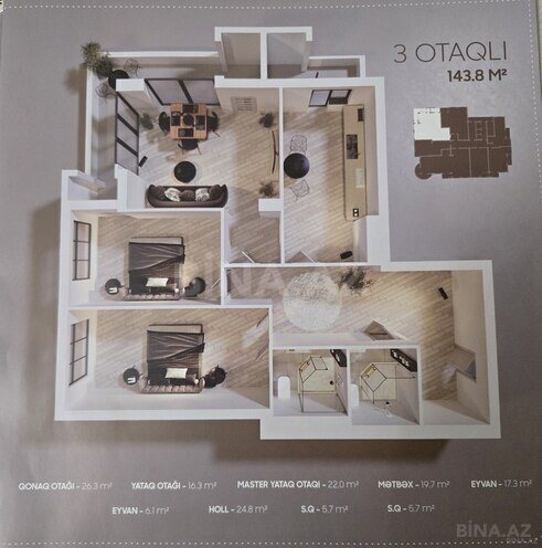Satılır 3 otaqlı yeni tikili 145 m², 28 May m., photo 1 from 8
