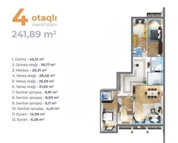 Satılır 4 otaqlı yeni tikili 242 m², 28 May m., photo 3 from 7