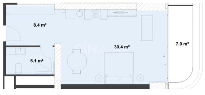 Продаётся 1-комн. новостройка 59.5 м², пос. Sea Breeze, photo 4 from 6