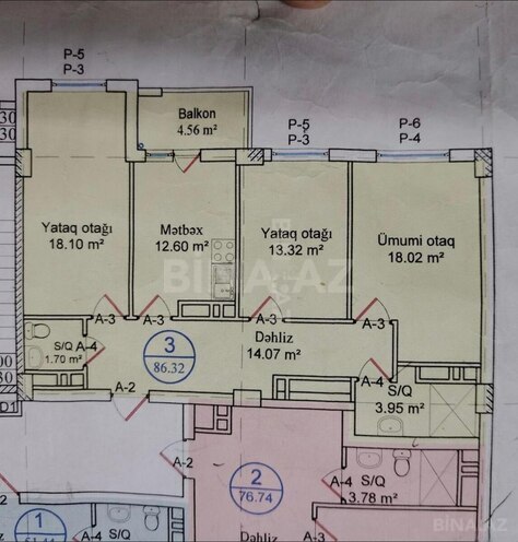 Продаётся 3-комн. новостройка 90 м², м. Кара Караев, photo 4 from 8