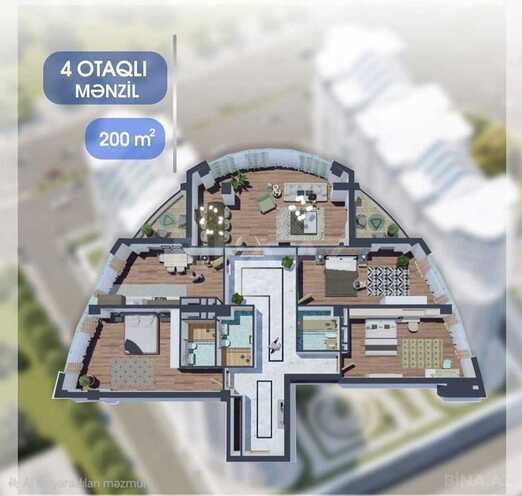 Satılır 4 otaqlı yeni tikili 200 m², Həzi Aslanov q., photo 3 from 10
