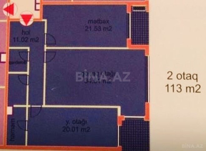 Satılır 3 otaqlı yeni tikili 113 m², Şah İsmayıl Xətai m., photo 25 from 26