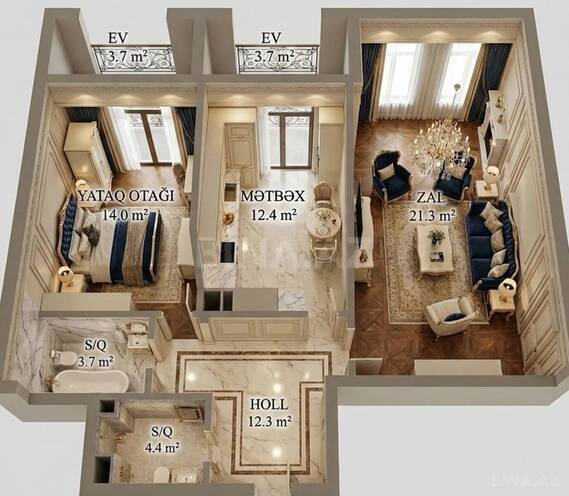 Satılır 2 otaqlı yeni tikili 75.5 m², Azadlıq Prospekti m., photo 5 from 11