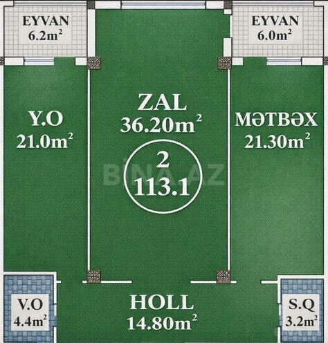 Satılır 2 otaqlı yeni tikili 113 m², Gənclik m., photo 5 from 10