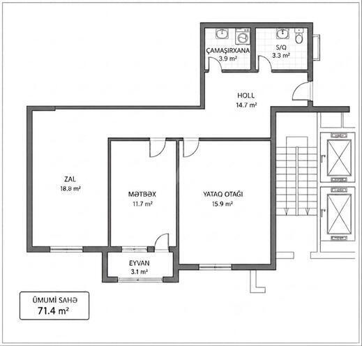 Satılır 2 otaqlı yeni tikili 71.4 m², Azadlıq Prospekti m., photo 5 from 16