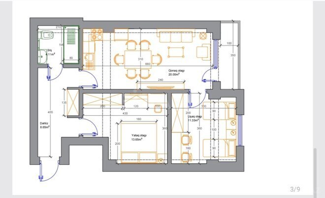 Продаётся 3-комн. новостройка 64.5 м², Абшеронcкий  р., photo 15 from 16