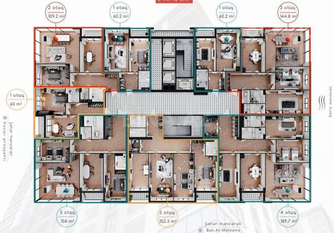 Satılır 2 otaqlı yeni tikili 65 m², Şah İsmayıl Xətai m., photo 4 from 7