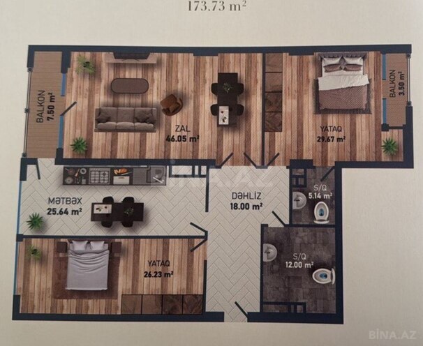 Satılır 3 otaqlı yeni tikili 174 m², 28 May m., photo 3 from 21
