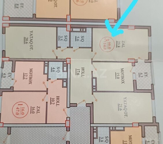 Satılır 3 otaqlı yeni tikili 114 m², Yeni Günəşli q., photo 3 from 16