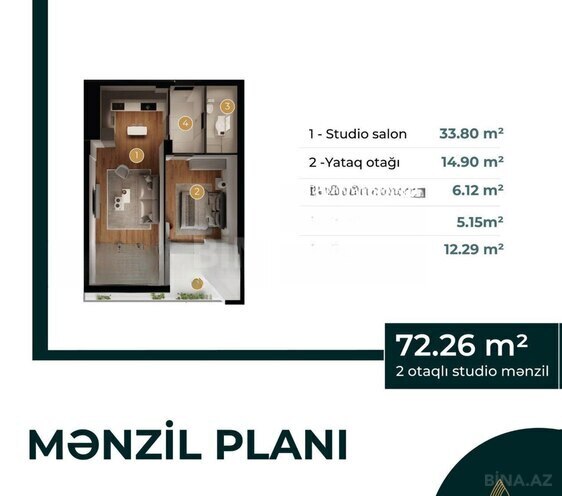 Satılır 2 otaqlı yeni tikili 72.3 m², Biləcəri q., photo 3 from 18