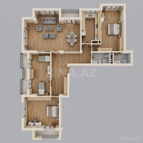 Satılır 4 otaqlı yeni tikili 203 m², Yeni Yasamal q., photo 15 from 16