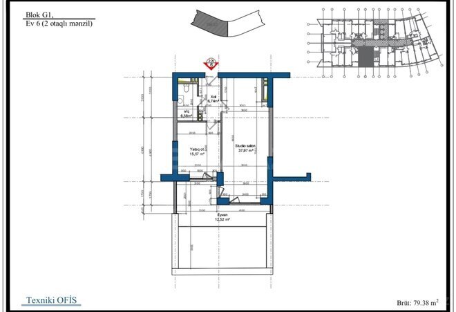 Satılır 2 otaqlı yeni tikili 80 m², Biləcəri q., photo 3 from 6