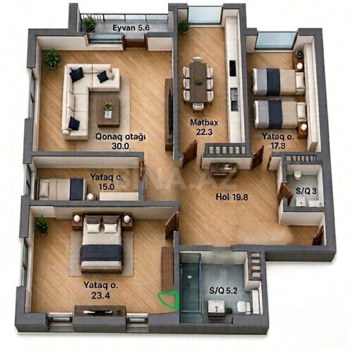 Satılır 4 otaqlı yeni tikili 144 m², Gənclik m., photo 4 from 13