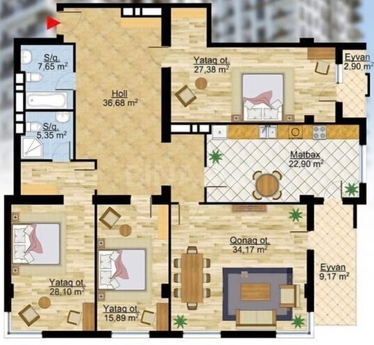 Satılır 4 otaqlı yeni tikili 195 m², Nəsimi r., photo 6 from 7