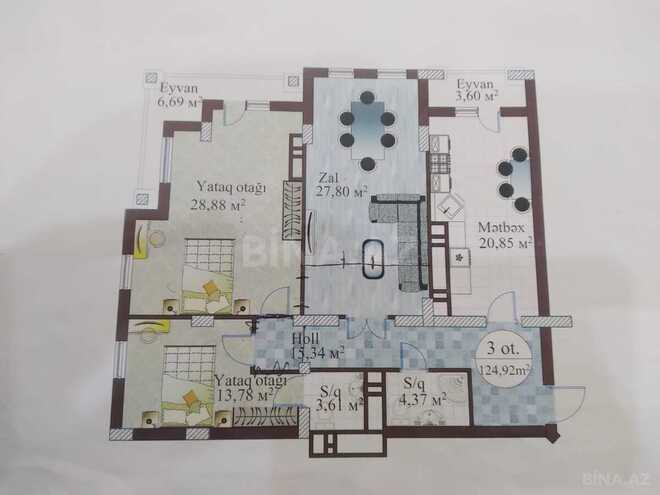 Satılır 3 otaqlı yeni tikili 125 m², Nizami m., photo 10 from 11