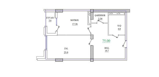 Satılır 1 otaqlı yeni tikili 75 m², Nizami m., photo 10 from 11