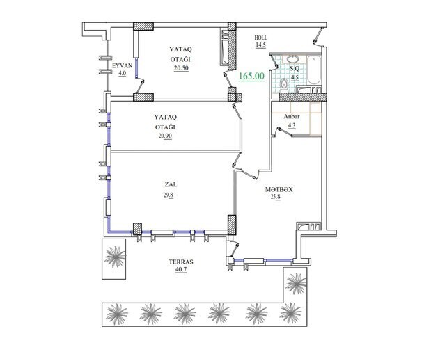 Satılır 3 otaqlı yeni tikili 165 m², Nizami m., photo 7 from 8