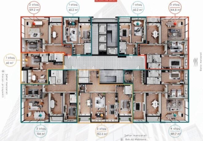 Satılır 2 otaqlı yeni tikili 65 m², Şah İsmayıl Xətai m., photo 3 from 6