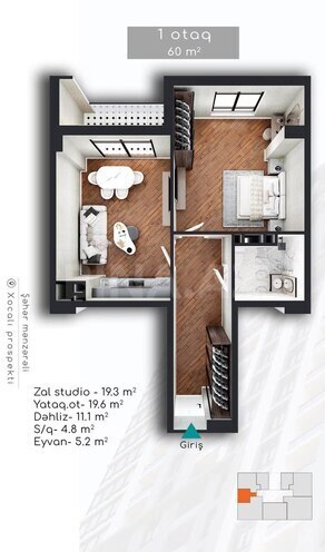 Satılır 2 otaqlı yeni tikili 65 m², Şah İsmayıl Xətai m., photo 5 from 6