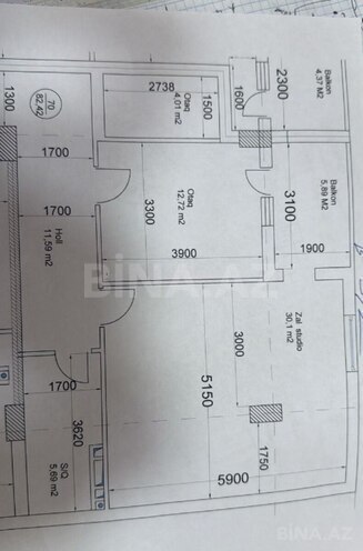 Продаётся 2-комн. новостройка 70 м², м. Гянджлик, photo 4 from 6