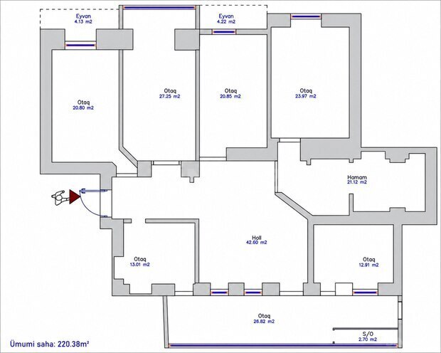 Satılır 5 otaqlı köhnə tikili 210 m², Sahil m., photo 5 from 13