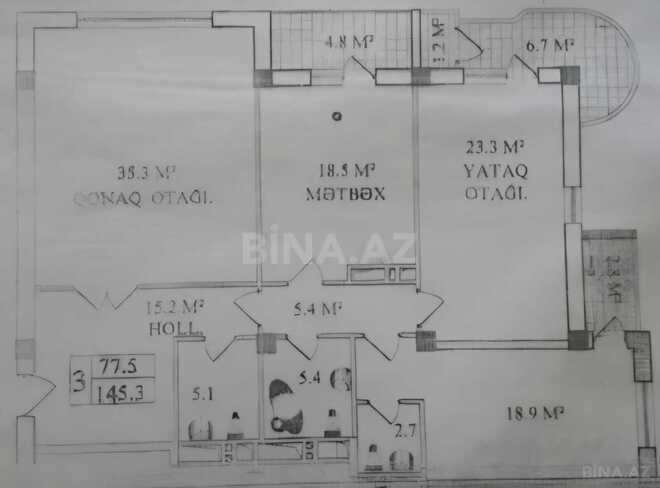 Продаётся 3-комн. новостройка 145.3 м², м. Нефтчиляр, photo 6 from 11