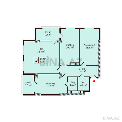 Satılır 3 otaqlı yeni tikili 124.3 m², Nərimanov r., photo 3 from 12