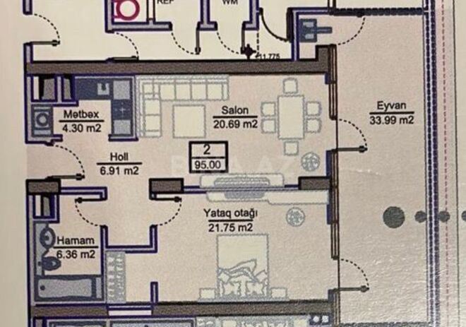 Satılır 2 otaqlı yeni tikili 95 m², Ağ şəhər q., photo 5 from 10