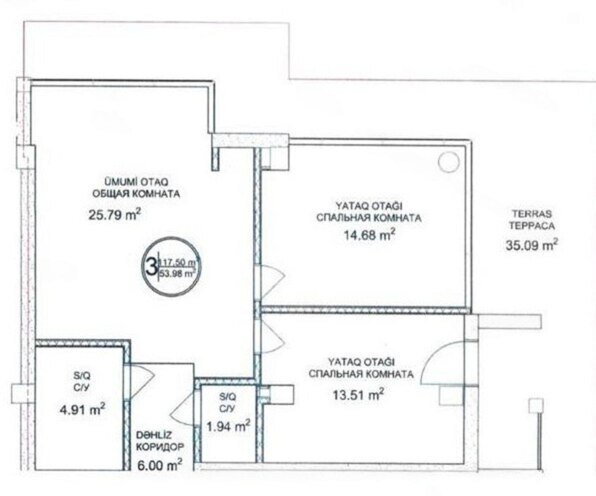 Satılır 3 otaqlı yeni tikili 117 m², Sea Breeze q., photo 3 from 7
