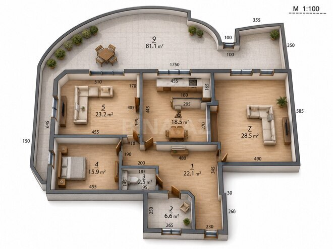 Satılır 3 otaqlı yeni tikili 170 m², 28 May m., photo 3 from 9