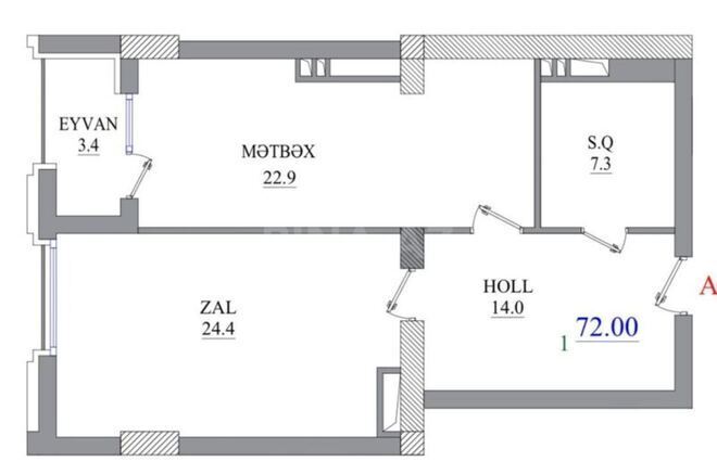 Satılır 2 otaqlı yeni tikili 75 m², Nizami m., photo 14 from 15