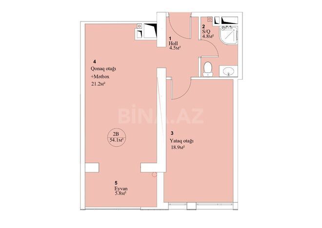 Satılır 2 otaqlı yeni tikili 54.1 m², 7-ci mikrorayon q., photo 8 from 18