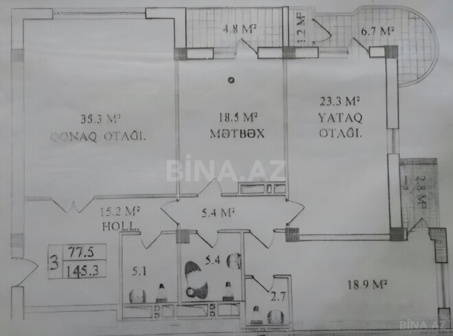 Satılır 3 otaqlı yeni tikili 145 m², Neftçilər m., photo 7 from 8
