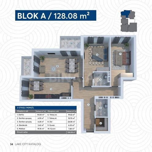 Satılır 3 otaqlı yeni tikili 129 m², Koroğlu m., photo 19 from 20