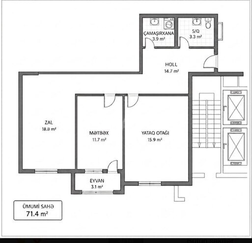 Satılır 2 otaqlı yeni tikili 71.4 m², Azadlıq Prospekti m., photo 8 from 15