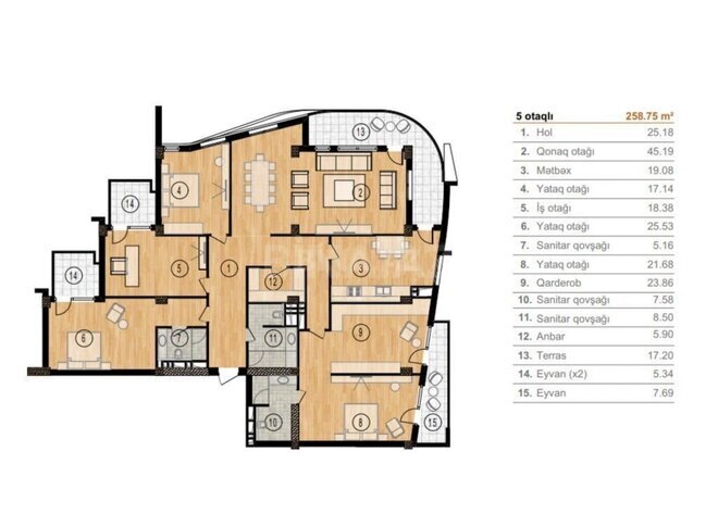 Satılır 5 otaqlı yeni tikili 258.6 m², Bayıl q., photo 8 from 13