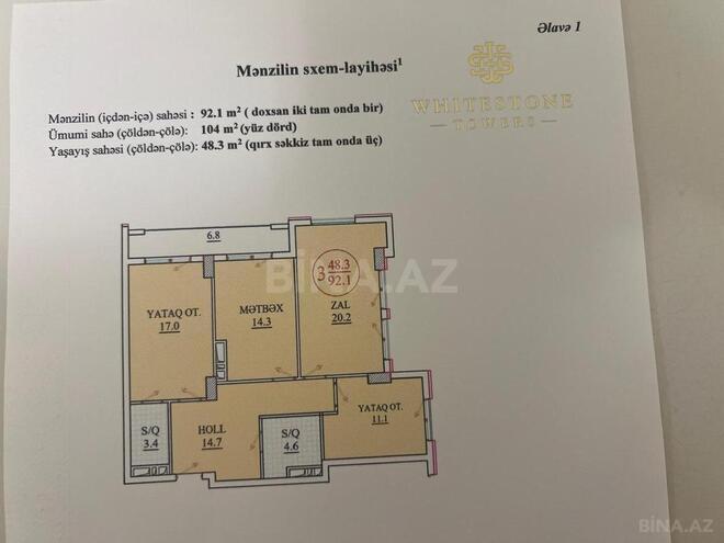 Satılır 3 otaqlı yeni tikili 104 m², Nəriman Nərimanov m., photo 10 from 12
