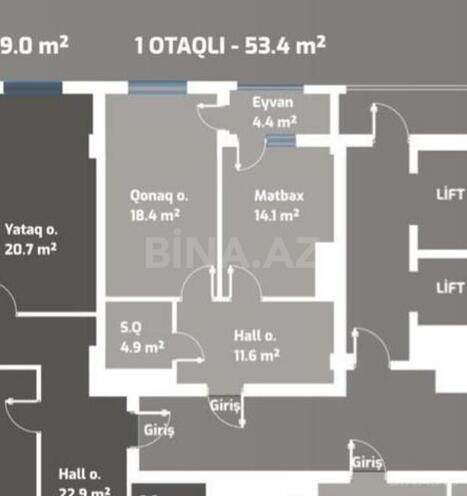 Satılır 1 otaqlı yeni tikili 53.4 m², Nərimanov r., photo 4 from 9
