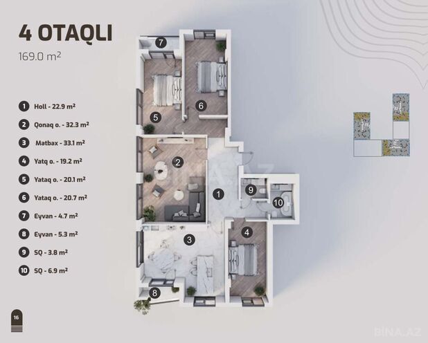 Satılır 4 otaqlı yeni tikili 169 m², Nəriman Nərimanov m., photo 6 from 12
