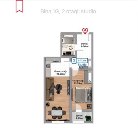 Satılır 1 otaqlı yeni tikili 57.6 m², Abşeron r., photo 5 from 19