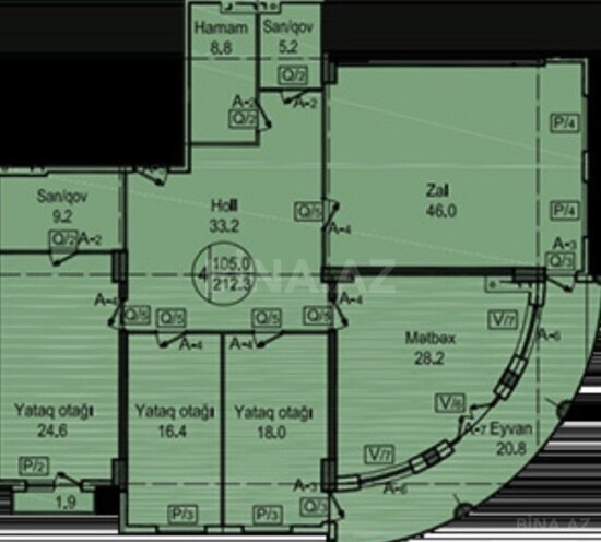 Satılır 4 otaqlı yeni tikili 212 m², 28 May m., photo 3 from 6